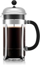 Bodum 34oz Chambord French Press Coffee Maker, High-Heat Borosilicate Glass, Polished Stainless Steel – Made in Portugal