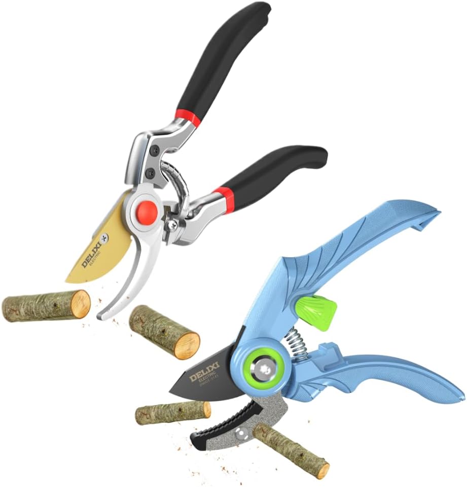 Pruning Shears 9.25" Heavy Duty Pruning Shears with small Gardening Scissors Anvil Garden Clippers