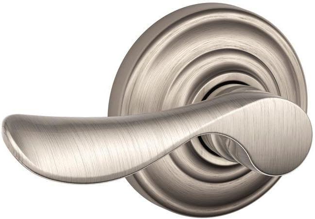 Schlage F10 Chp 619 Champagne Passage Lever, Satin Nickel, Zinc