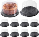 6 Inches Plastic Cake Container Cake Carrier with Clear Dome Lid Clear Plastic Cake Carrier for Transport, Storing, Displaying Cakes for 6” Round Cake Cheesecake(10 Pack)