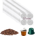 200Pcs 37mm Aluminum Espresso Foils Lids, Seals-Reuse Capsules Coffee Pods, Compatible with Nespresso Original Line Machines, Reuse Coffee Pods Cover Seals