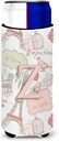 Letter Z Love in Paris Pink Ultra Beverage Insulators for slim cans