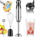 Immersion Blender Handheld 12 Speed Stainless Steel 3 in 1 Electric Whisk Emulsion Blender Handheld for Soup, Smoothie, Puree
