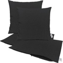 RSH DECOR: Sunbrella Pillow Covers Set of 4 | Covers Only - 20" x 20" | Outdoor Pillow Covers Crafted with Sunbrella Performance Fabric | Canvas Black