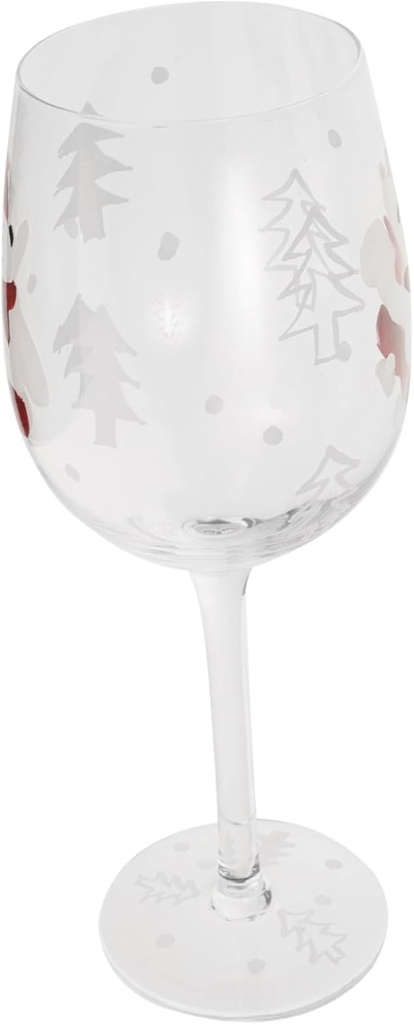 Christmas Hand-painted Glass Goblet Elegant Wine Beer Cup Reusable Drinking Glass for Parties Celebrations Festive Design for Friends Family