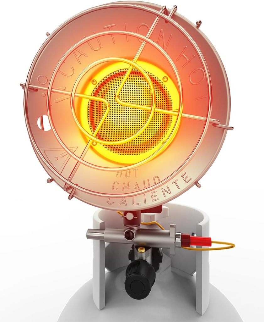 AgiiMan Outdoor Propane Heater - 15000 BTU Portable Tent Heaters, Camping Gas Heater and Stove, Patio Heaters with Shut-off Valve and Tip-over Switch for Outdoor Party, Ice Fishing, Hiking, Hunting