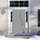 No Magnetic Thermal Door Curtain Fits Doors Size 30"x80"，Curtain Size 33"x82", Insulated Curtain Side Open, Keep Warm in Winter Cool in Summer,Diamond Pattern,Gray