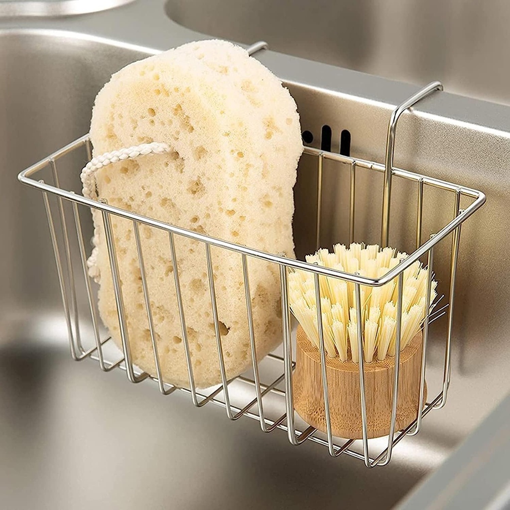 Cutlery Plate Sponge Rack Stainless Steel Sink Drain Hanging Basket, Kitchen Storage Basket, Sink Shelf, Rag Storage Rack Rack