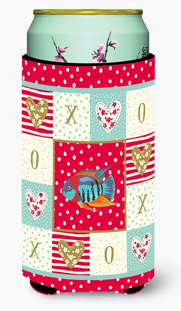 Caroline's Treasures CK5497TBC Severum Love Tall Boy Hugger, Red Can Cooler Sleeve Hugger Machine Washable Drink Sleeve Hugger Collapsible Insulator Beverage Insulated Holder