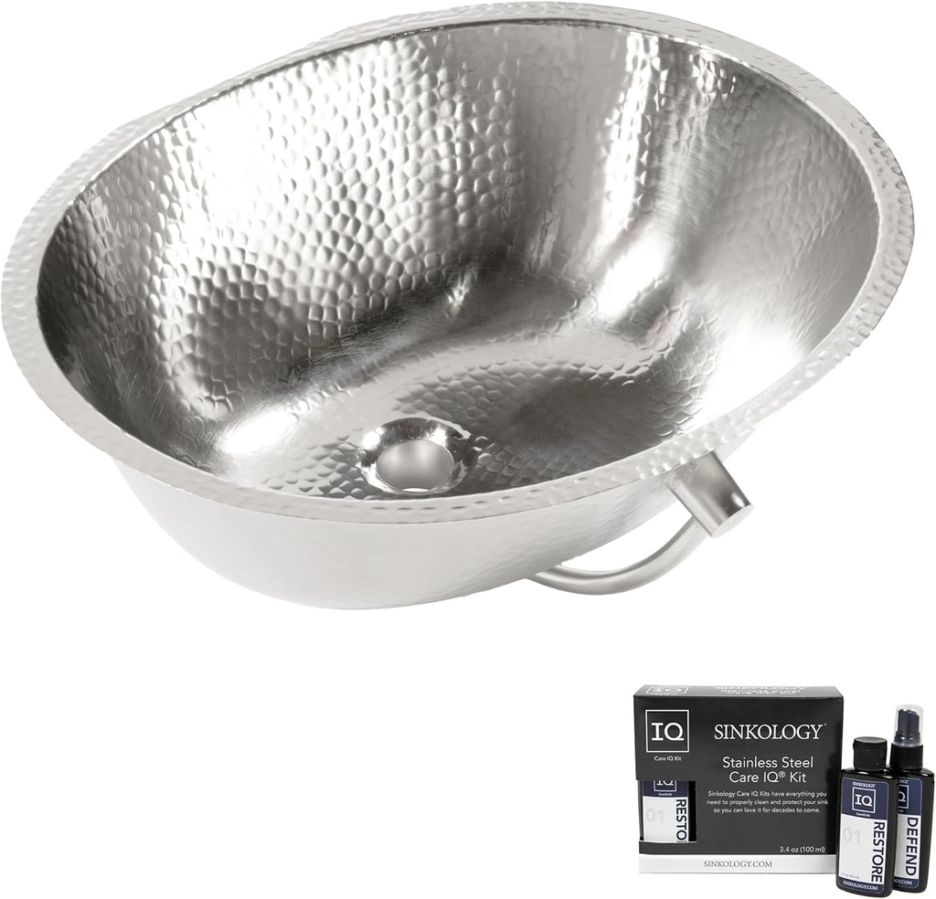 Freud Nickel 19" Oval Undermount Bath Sink with Care Kit