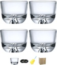 Kanayama Gui Cup, Set of 4, Handmade Blown Glass, Japanese Sake Glass, Cold Sake Glass, 3.4 fl oz (100 ml), Sake Cup, Luxury Product, Crystal Glass, Gift, Paulownia Box Included (Transparent)