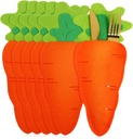 VALICLUD 6pcs Easter Cutlery Bag Utensil Storage Holder Adorable Carrot Design for Tableware Organization Lightweight and Festive Table Decor for Easter Parties
