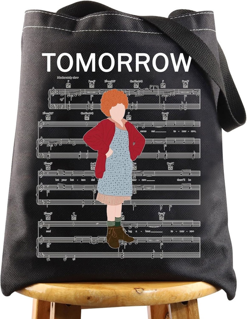 WZMPA Musical Tote Bag Orphan Fans Gift Tomorrow Musical Reusable Grocery Bag Theater Drama Merchandise