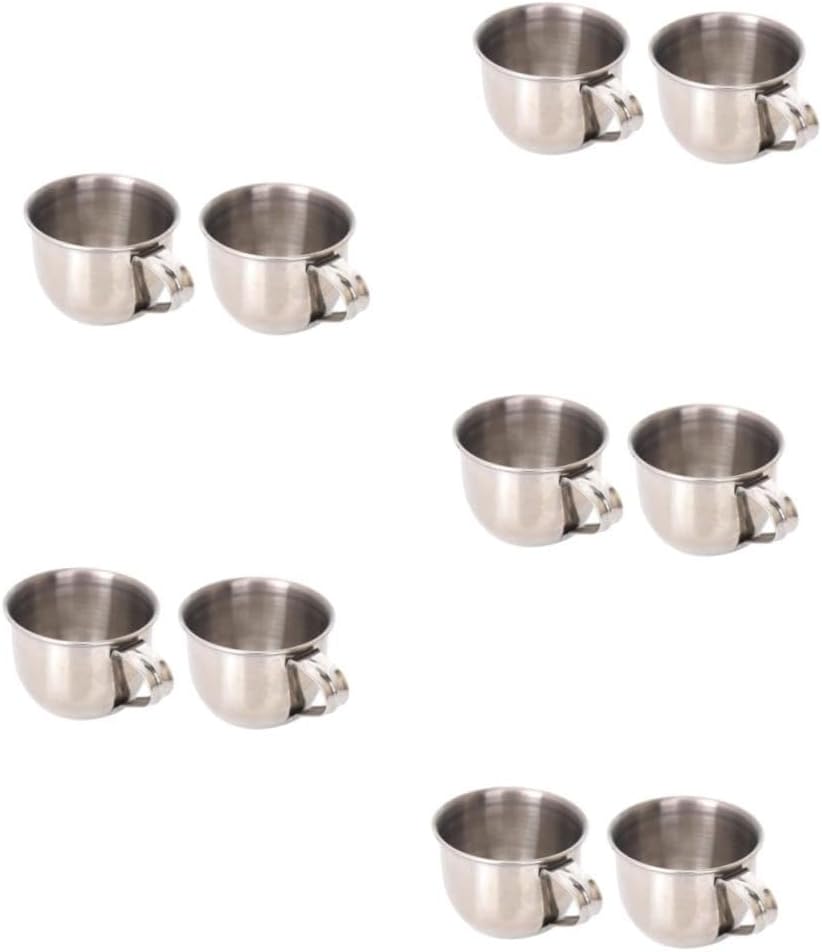 5sets Stainless Steel Water Cups Small Drink Mug for Sake Tea and Plum Wine Rustproof Lightweight Unbreakable Design for Beverages 2pcs*5