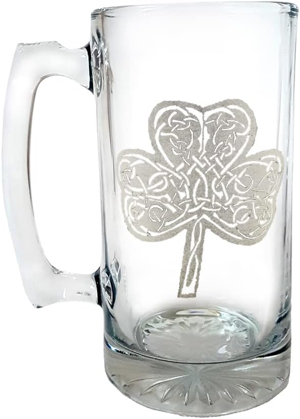 Lyoncraft LSCL01 26 oz Celtic Clover Engraved Stein Glass