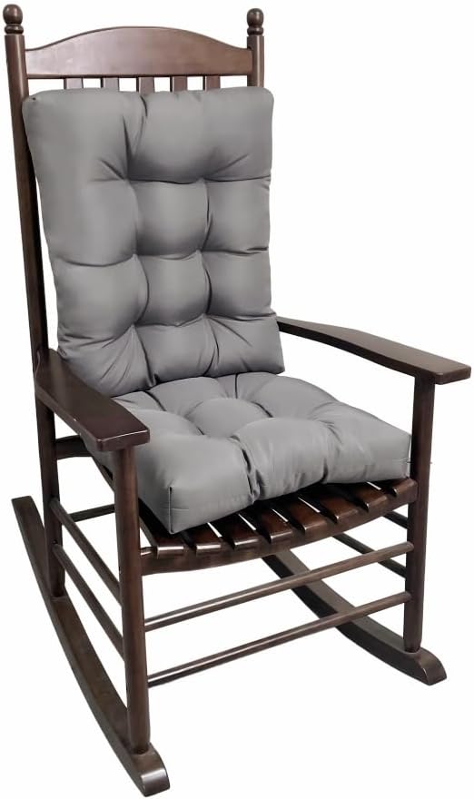 Rocking Chair Cushion, Set of Thicken Seat & Back Chair Cushions，Soft Thickened Patio Chair Cushions for Indoor/Outdoor (Dark Grey)