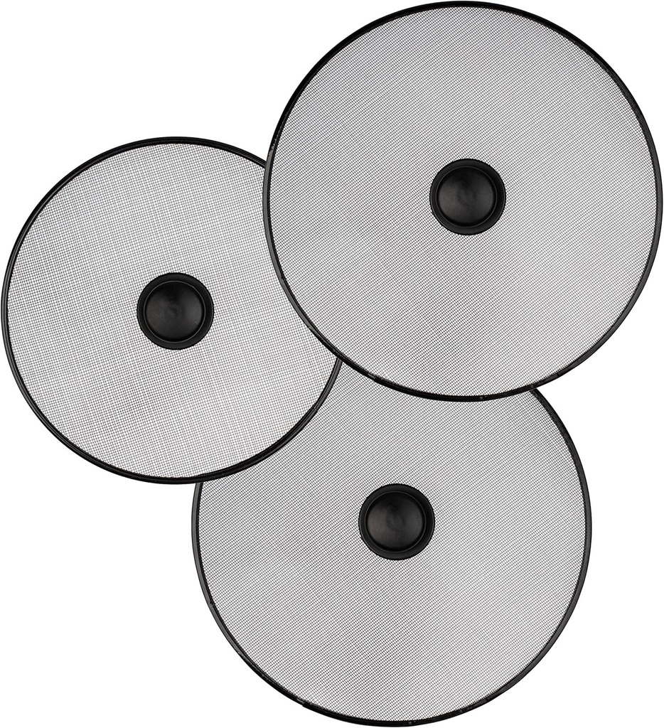 Splatter Cover for Fry Pan - Set of 3: 10", 11.4", 11.4" - Cooking Skillet Grease Splash Screen - Kitchen Oil Frying Guard - Fryer Bacon Catcher