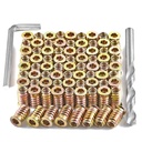 80 Pcs 1/4 "- 20 Threaded Inserts for Wood - Metal Screws Assortment Hex Socket Drive Nut Inserts, Bolt Fastener Connector Wood Embellishments for Furniture (1/4"-20x20mm)
