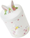 Cabilock Easter Bunny Ceramic Candy Jar Lid Cute Storage Canister for Cookies Treats Mints Decorative Kitchen Tea Canister for Parties and Giving