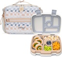 Bentgo Prints Insulated Lunch Bag Set With Kids Bento-Style Lunch Box (Checker Gradient)