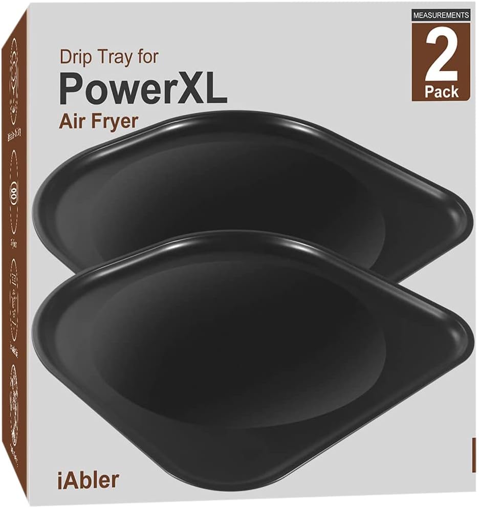 Genuine Air Fryer Drip Tray for PowerXL Air Fryer Replacement Drip for PowerXL 10 Qt Vortex Air Fryer Pro, Pro Plus, 6Qt Power AirFryer Pro, Oven Deluxe,Oven Pro, 8Qt Power AirFryer Pro, NonStick
