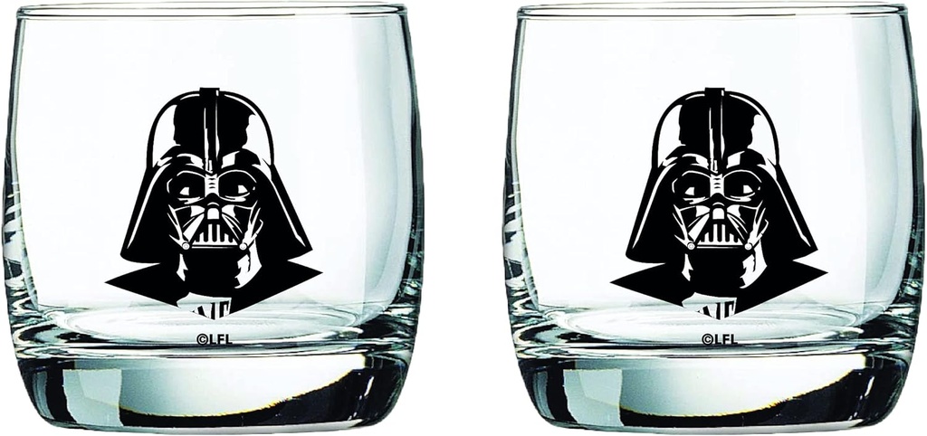 Star Wars Glass Set - Darth Vader - Collectible Gift Set of 2 Cocktail Glasses - 10 oz Capacity - Classic Design - Heavy Base