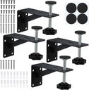 4 PCS Undermount Sink Support, Heavy Duty Under Mount Sink Brackets Repair Kit for Sagging Sinks, Adjustable Metal & Plastic Wall Mount, Fits Kitchen Cabinet (Black)