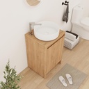 20 Inch Freestanding Bathroom Vanity with Sink, 20'' Modern Vanity Cabinet with Soft-Closed Door, Space Saving Design for Small Bathroom, Apartment, Powder Room, White Ceramic Basin