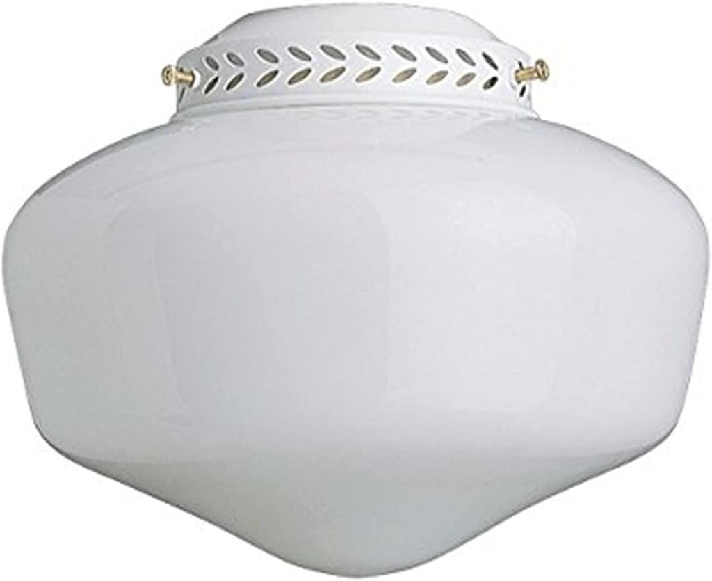 Concord Fans YG-9CG-S-WH Lightkit 1-13W Fluorescent 8-1/8 Schollhouse Glass Fan Light Kit-White