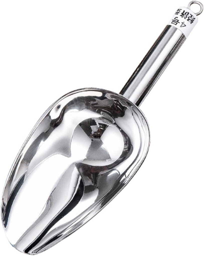 GLEAVI Stainless Steel Ice Scoop with Ergonomic Handle Kitchen and Bar Ice Scooper for Ice Cubes Food and Candies Easy to Clean Comfortable Grip Dishwasher