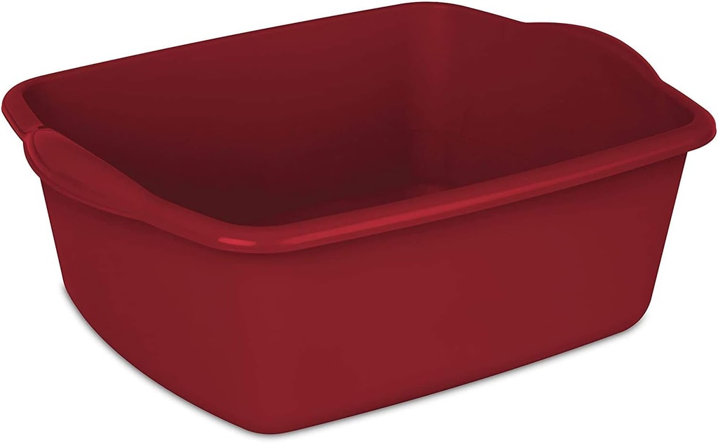 Sterlite 12 Quart Dishpan Basin, Multi-Purpose, 15 3/4" x 12 1/2" x 6", Red, 1-Pack