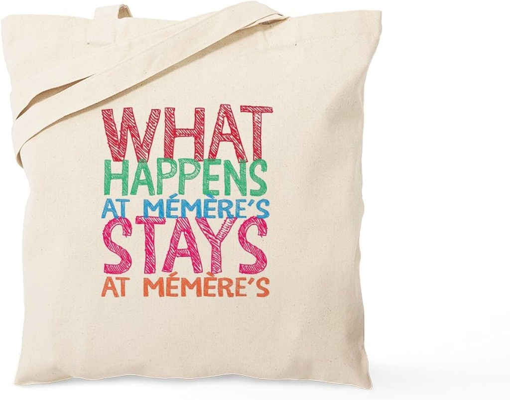 CafePress What Happens At Memere's Tote Bag Reusable Natural Beige Canvas Shopping Bag