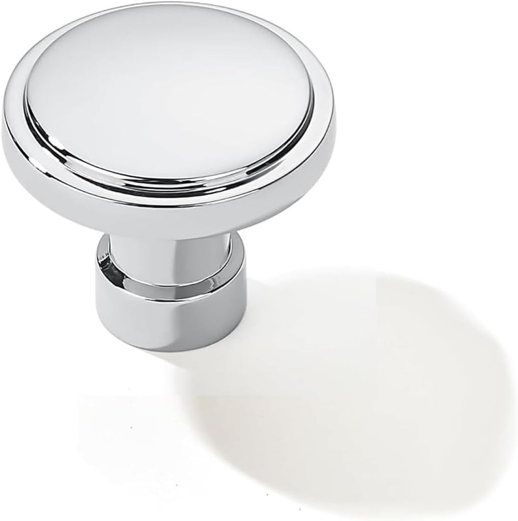 2 Pack Polished Chrome Cabinet Pulls Knobs 1-1/4 Inch Vintage Brass Cabinet Hardware Kitchen Cabinet Handles for Bathroom Drawer Pulls Dresser Pulls.