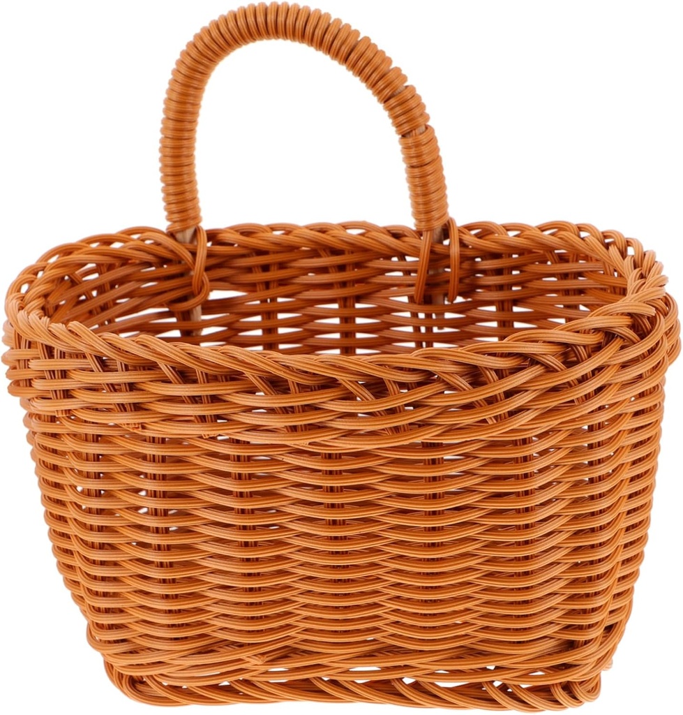 Hanging Basket for Kitchen Storage Large Woven Rattan Decorative Wall Hanging Flower and Garlic Organizer Decor for and Flowers