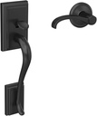 Schlage Custom FC285 ADD 622 WIT ALD Addison Front Entry Handle and Whitney Lever with Alden Trim, Matte Black