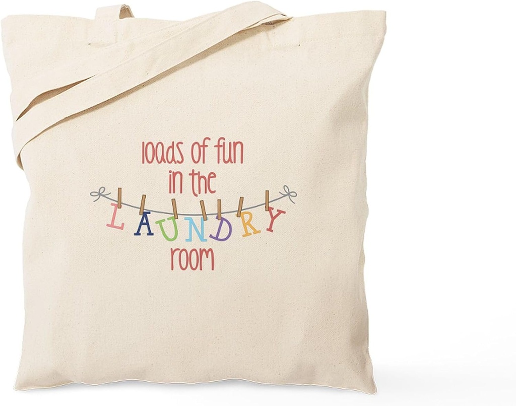 CafePress Laundry Hanging Tote Bag Reusable Natural Beige Canvas Shopping Bag