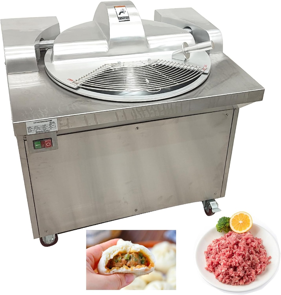 TECHTONGDA Commercial Food Processor Chopper for Meat and Vegetable, Electric Food Cutter Grinder Machine, 1500W Meat Bowl Chopper Machine with 24L Capacity for Restaurant