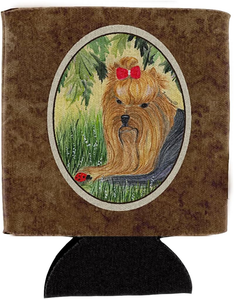 Caroline's Treasures SS8258CC Yorkie Can or Bottle Hugger Cooler Washable Drink Sleeve Collapsible Beverage Insulated Holder, Can Hugger, Multicolor
