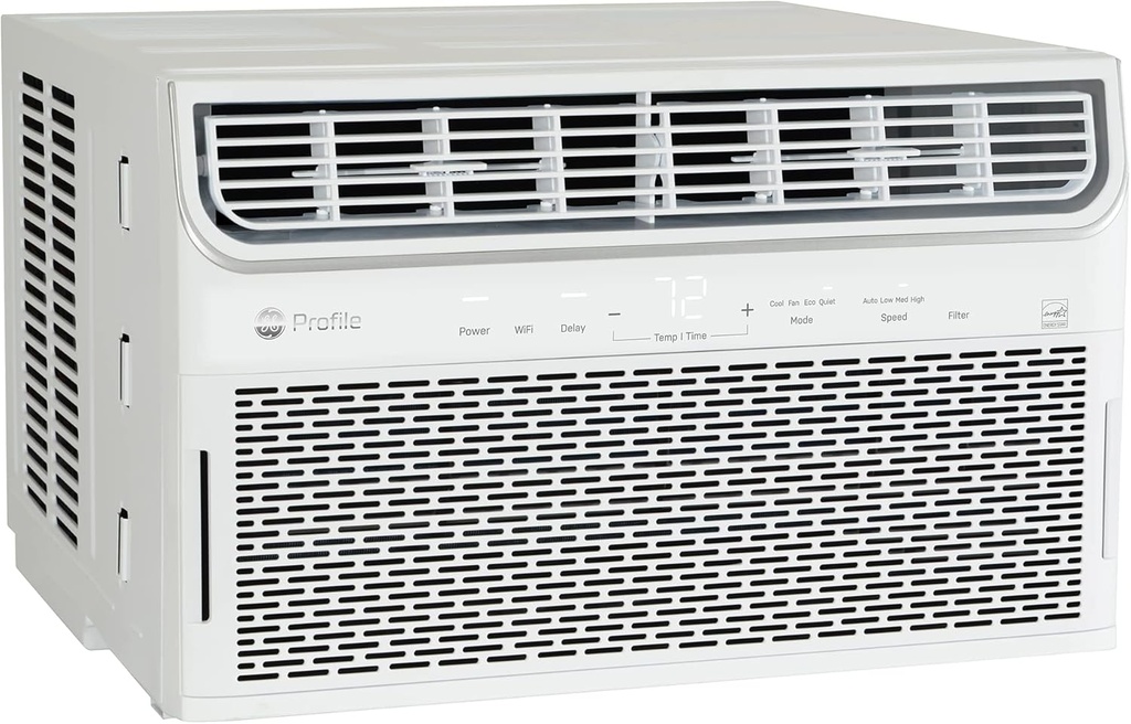 GE Profile Inverter Window Air Conditioner 10,000 BTU, WiFi Enabled, Ultra Quiet, Energy Efficient for Medium Rooms, Easy Installation with Included Kit, 10K Window AC Unit, Energy Star, White