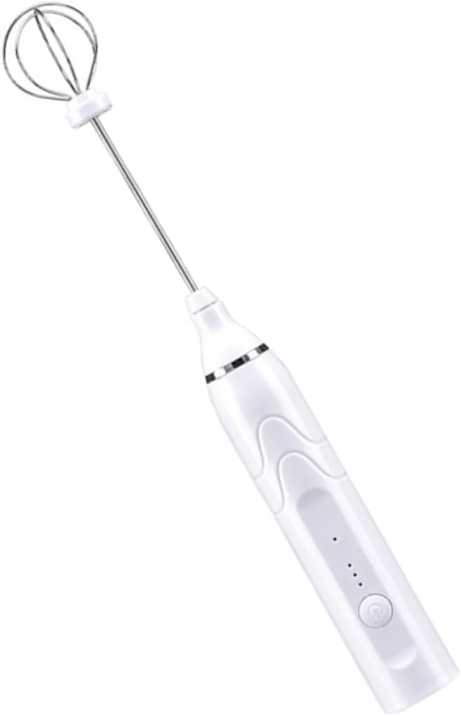 Amosfun Handheld Electric Egg Mixer USB Rechargeable Frother for Soup Easy to Clean with Removable Mixing Head Kitchen Tool for Baking Cooking Versatile