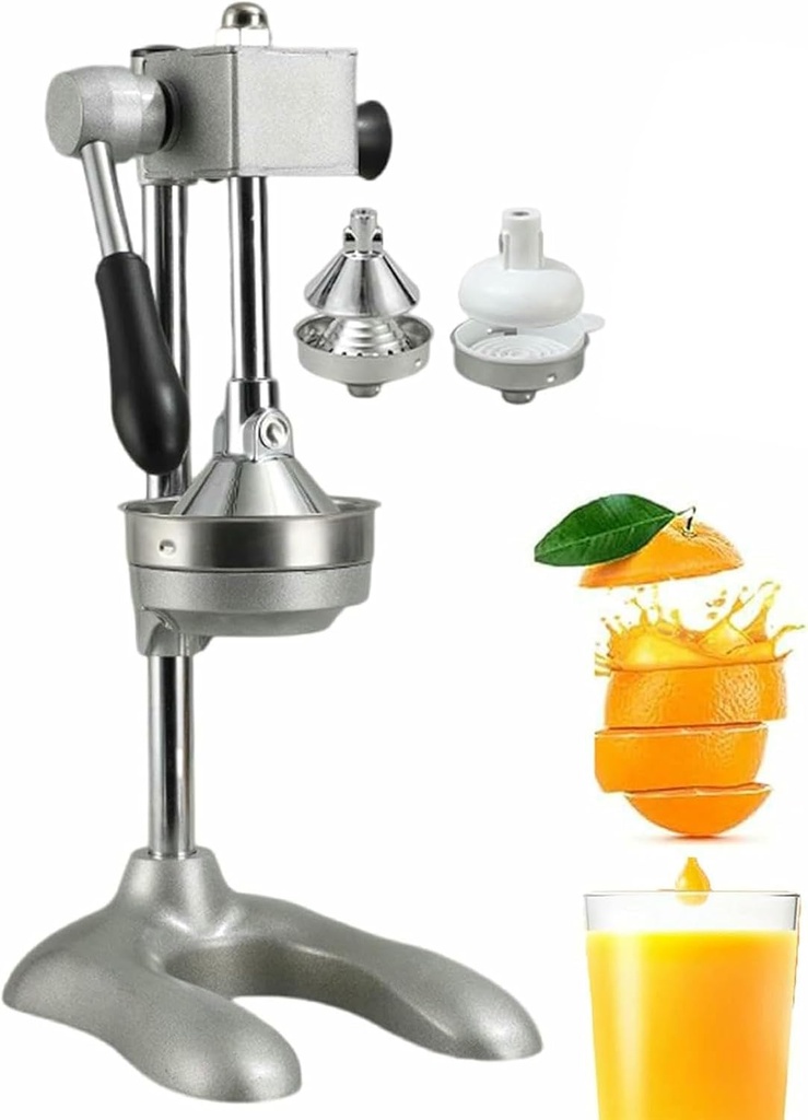 Manual Juicers Commercial Grade Manual Hand Press | Countertop Squeezer for Fresh Orange Juice Includes 2 Moulds Cast Iron Citrus Juicer for Lemon Watermelon~/