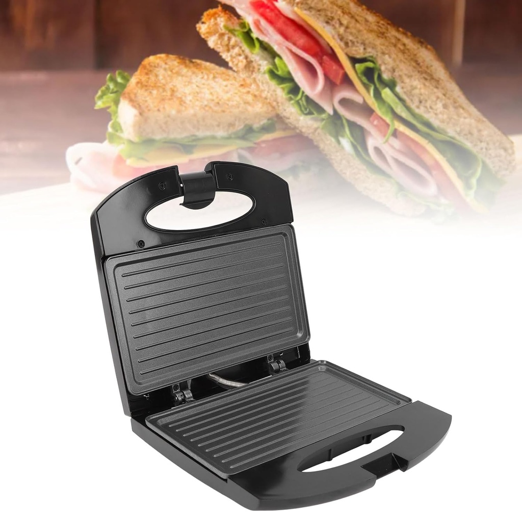 Panini Press, 800W Electric Panini Press Grill Sandwich Maker Breakfast Sandwich Maker Sandwich Maker Press with Aluminum Non Stick Plate for Home Steaks Burgers Breakfasts (US