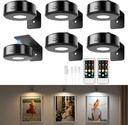 6PCS Picture Lights,3 Colors Paintings Light Rechargeable Battery Wall Light Dimmable and Timer Metal Art Light for Paintings,Display, Wall, Artwork, Gallery(Black)