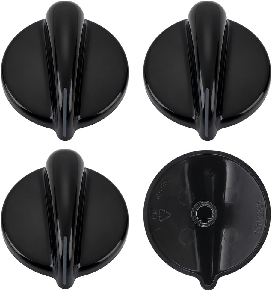 4Pcs WB03T10236 Burner Control Knob, Gas Cooktop Knobs Black for GE Range/Cooktop/Stove, Not Universal