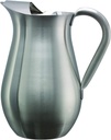 Service Ideas WPB2BS Water and Cold Beverage Pitcher with Built-in Ice Guard, Bell Shaped, 2 Liter (66.6 ounces), Dishwasher Safe, Brushed Stainless Steel