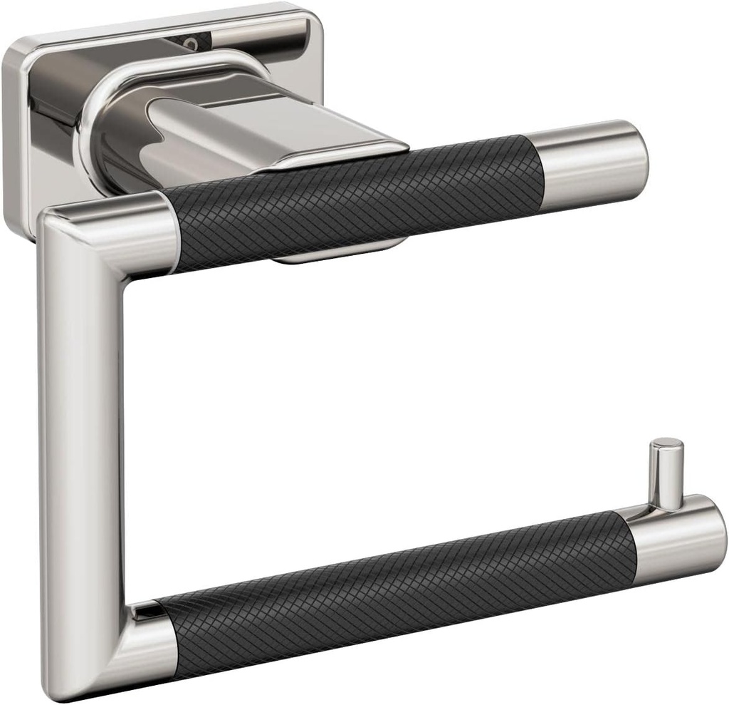 Amerock BH26617PNBBR | Polished Nickel/Black Bronze Single Post Toilet Paper Holder | 5-7/8 in. (149 mm) Toilet Tissue Holder | Esquire | Bath Tissue Holder | Bathroom Hardware | Bath Accessories