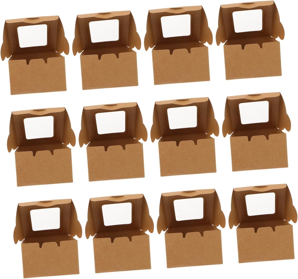 30pcs Clear Window Cake Packaging Boxes Creative Dessert Wrapping Box for Bakery Treats for Cakes Snacks and Takeaway Food