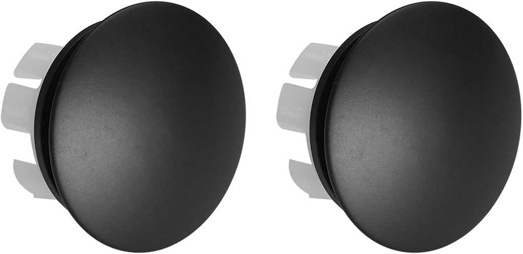 Homevacious Sink Basin Trim Overflow Cover Matte Black Brass Insert in Hole Round Caps Pack 0f 2