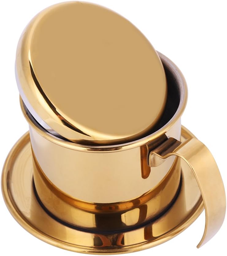 TOPINCN Vietnamese Coffee Drip Filter, Vietnamese Coffee Maker,Filter Paper Stainless Steel Camping Coffee Maker,Small French Press Portable Cup, Single Serve Coffee Cup Maker