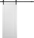SARTODOORS Quadro 4115 | Interior Single Sliding barn Door, no Glass, MDF, 36x84, White, Modern Style | Hardware Included